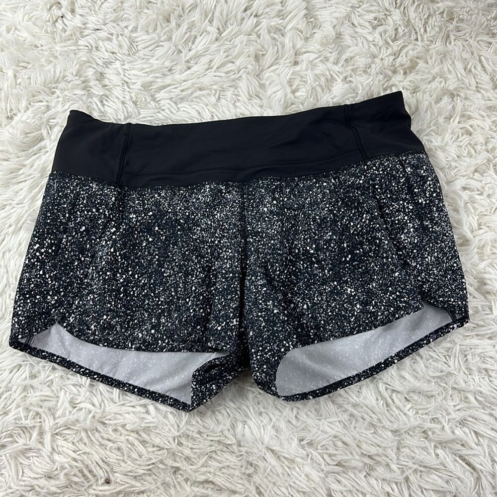Lululemon Run Times Short Mini Splatter White Black 2